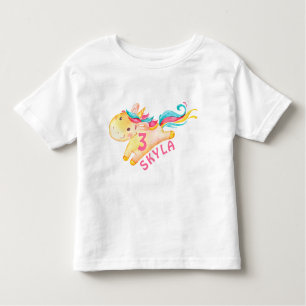 Rainbow Unicorn Birthday Shirt for a Girl