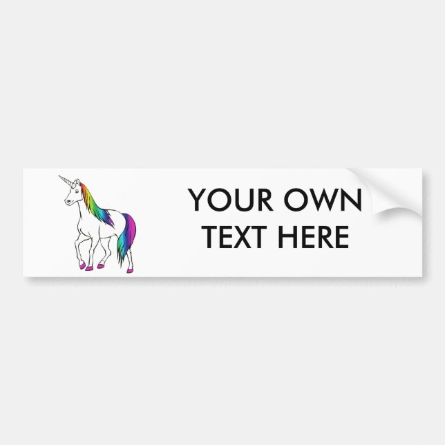 RAINBOW UNICORN BUMPER STICKER (Front)