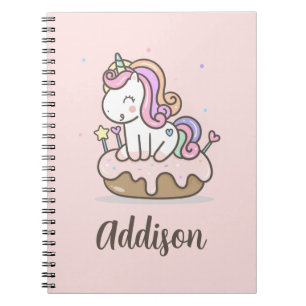 Rainbow Unicorn Cake Personalised Spiral Notebook