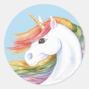 Rainbow Unicorn Classic Round Sticker