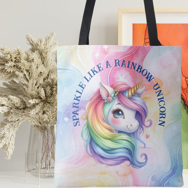 Rainbow Unicorn Colourful Design Tote (Creator Uploaded)