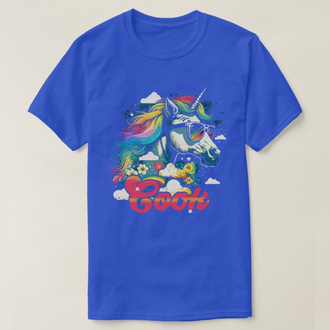 Rainbow Unicorn Cook T-Shirt (Design Front)