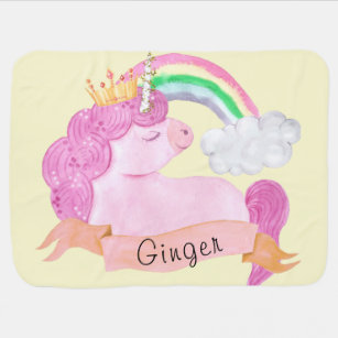 🌈Rainbow Unicorn Custom Name       Baby Blanket