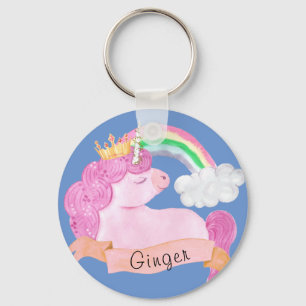 🌈Rainbow Unicorn Custom Name        Key Ring