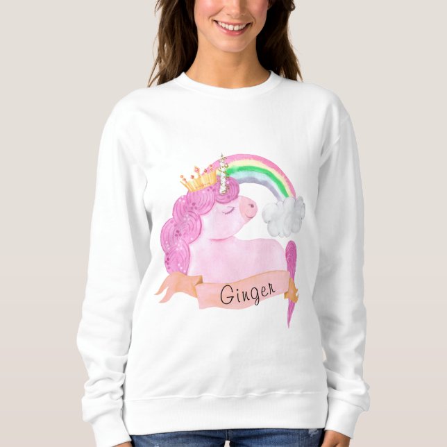 🌈Rainbow Unicorn Custom Name    Sweatshirt (Front)