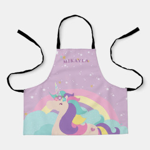 Rainbow Unicorn Cute Personalised Kids Apron