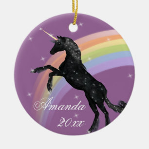 Rainbow Unicorn Fantasy Ceramic Tree Decoration