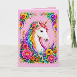 Rainbow Unicorn Fantasy Magical Greeting card