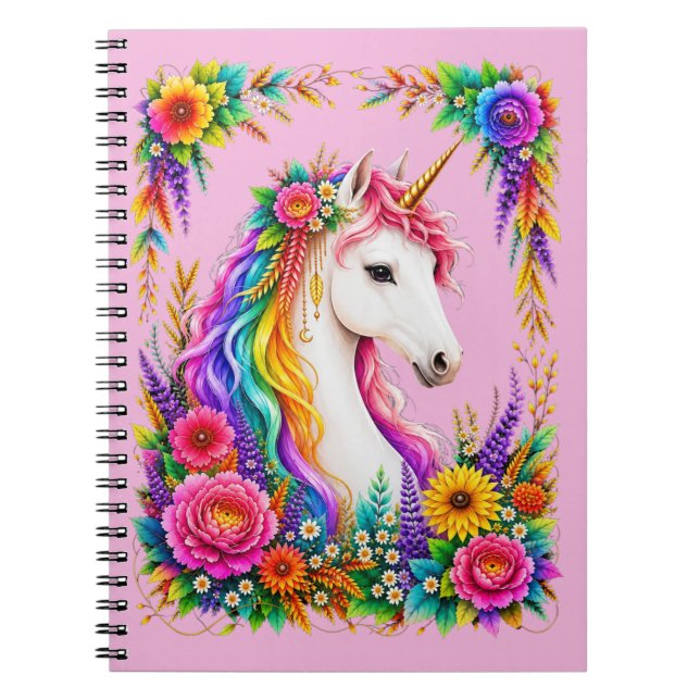 Rainbow Unicorn Fantasy Magical Notebook  (Front)