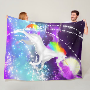 Rainbow Unicorn Fleece Blanket