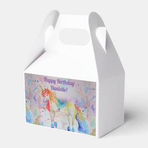 Rainbow Unicorn Girls Birthday Cake Favour Box