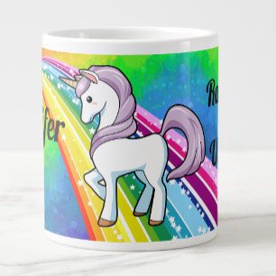 Rainbow Unicorn Girl's Cup Personalise NAME Mug