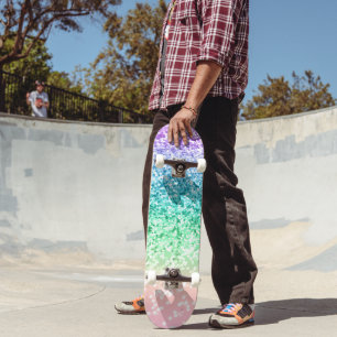 Rainbow Unicorn Glitter 4 Skateboard