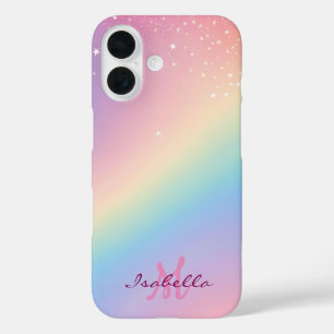 Rainbow Unicorn Glitter iPhone 16 Case