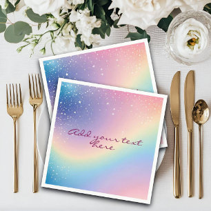 Rainbow Unicorn Glitter Napkin