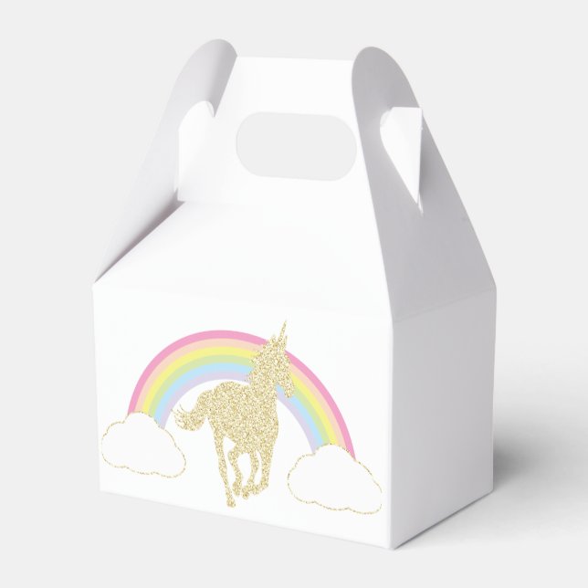 Rainbow Unicorn Glitter Party Favour Box (Back Side)