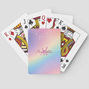 Rainbow Unicorn Glitter Playing Cards