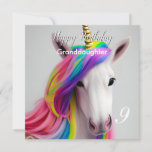 Rainbow Unicorn Happy Birthday Granddaughter Card<br><div class="desc">The Rainbow Unicorn Happy Birthday Granddaughter Card, Wish your granddaughter a very happy birthday with this beautiful Rainbow Unicorn Happy Birthday Granddaughter Card! Featuring a colourful unicorn with bright rainbow hair, this card is sure to make her smile. The inside message wishing her a "magical" day is sure to touch...</div>