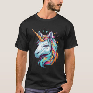 Rainbow Unicorn Head T-Shirt