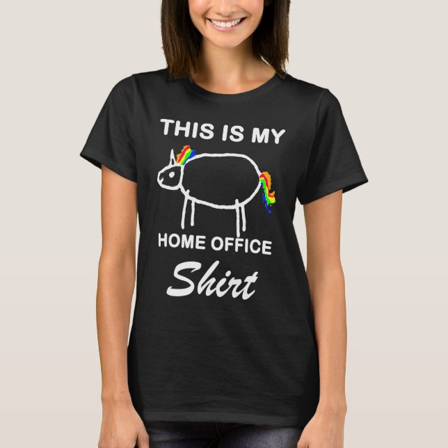 Rainbow Unicorn Home Office Fun  S XXL T-Shirt (Front)