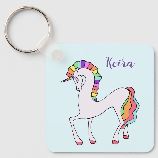 Rainbow Unicorn Keychain (Front)