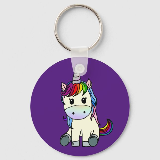 Rainbow Unicorn Keychain (Front)