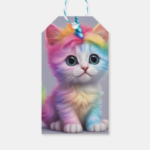 Rainbow Unicorn Kitten Gift Tags
