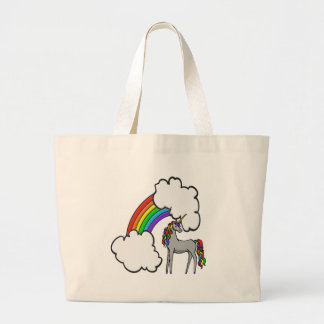Rainbow Unicorn Large Tote Bag