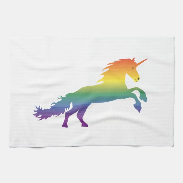 Rainbow Unicorn lgbt Tea Towel (Horizontal)