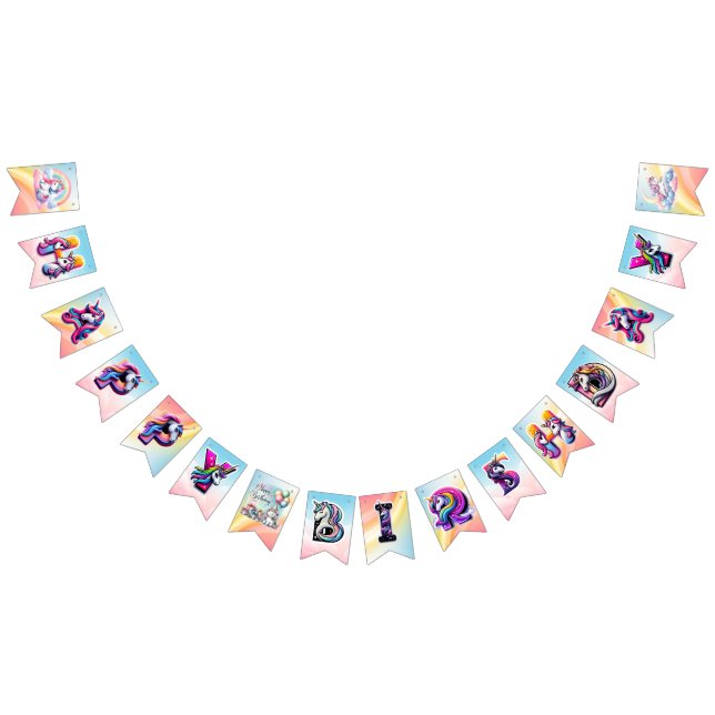 Rainbow Unicorn Magic Birthday Bunting (All)