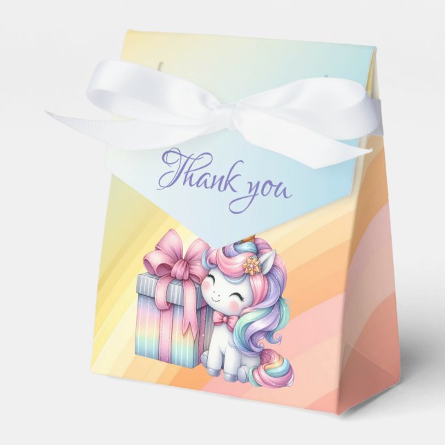 Rainbow Unicorn Magic Birthday Favour Box (Front Side)