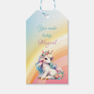 Rainbow Unicorn Magic Moment Girl Birthday Gift Tags