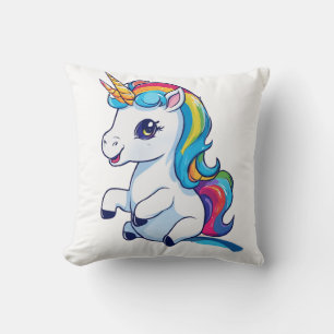 Rainbow Unicorn Magic Throw Pillow