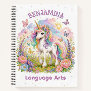 Rainbow Unicorn Magical Butterfly Adventure Notebook