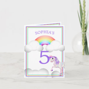 Rainbow Unicorn Magical Cute Personal Age Birthday Invitation
