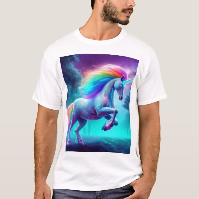 Rainbow Unicorn Men's Basic T-Shirt (Front)