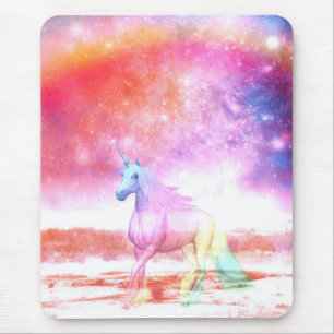 Rainbow unicorn mouse pad