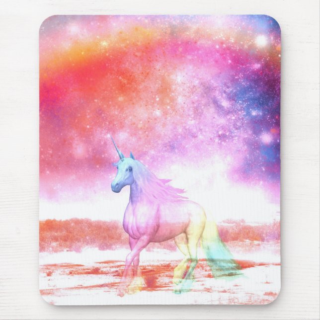 Rainbow unicorn mouse pad (Front)