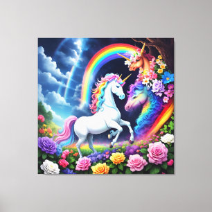 Rainbow Unicorn One Canvas Print