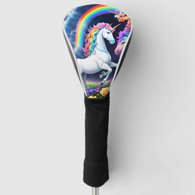Rainbow Unicorn One Golf Head Cover (Front)