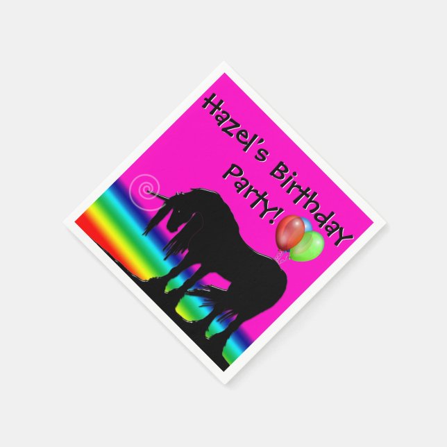 Rainbow Unicorn Party Napkin (Corner)