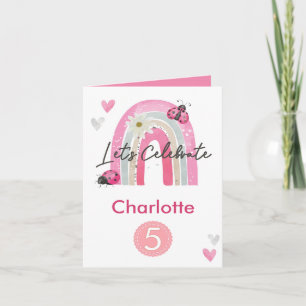 Rainbow Unicorn Personalised Age Purple  Card