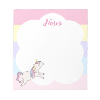 Rainbow Unicorn Personalised Notepad