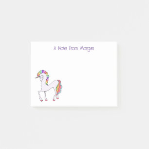 Rainbow Unicorn Personalised Post-it Notes