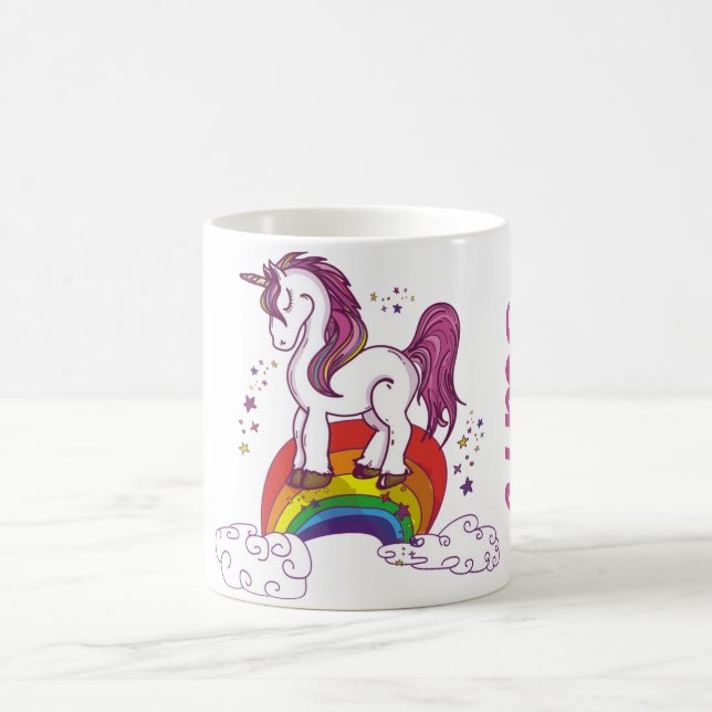 Rainbow Unicorn Personnalisable Coffee Mug (Center)