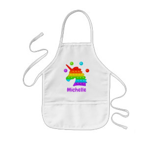 Rainbow Unicorn Pop It Fidget Toy Kids Apron