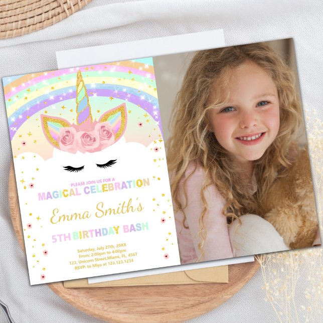 Rainbow Unicorn post Cards with photo (Rainbow Unicorn post Cards with photo)