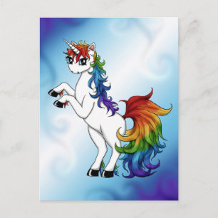 Rainbow Unicorn Postcard