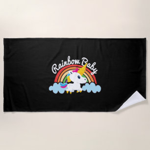 Rainbow Unicorn Rainbow Baby Unicorns Beach Towel