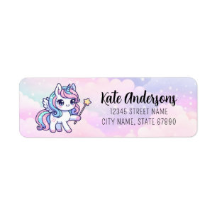Rainbow Unicorn Return Address Labels